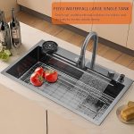 Black Stainless Steel Waterfall Kitchen Sink