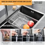 Nano Black Single Bowl Smart Kitchen Sink - Image 2