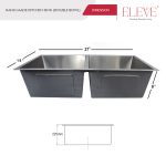 Prime Handmade Double Bowl (37”x18”) Model - DB 3718 - Image 4