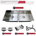 Opus Double Bowl with Tap Hole (37”x18”) Model - DBMH 3718 - Image 5