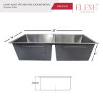 Opus Double Bowl with Tap Hole (37”x18”) Model - DBMH 3718 - Image 4