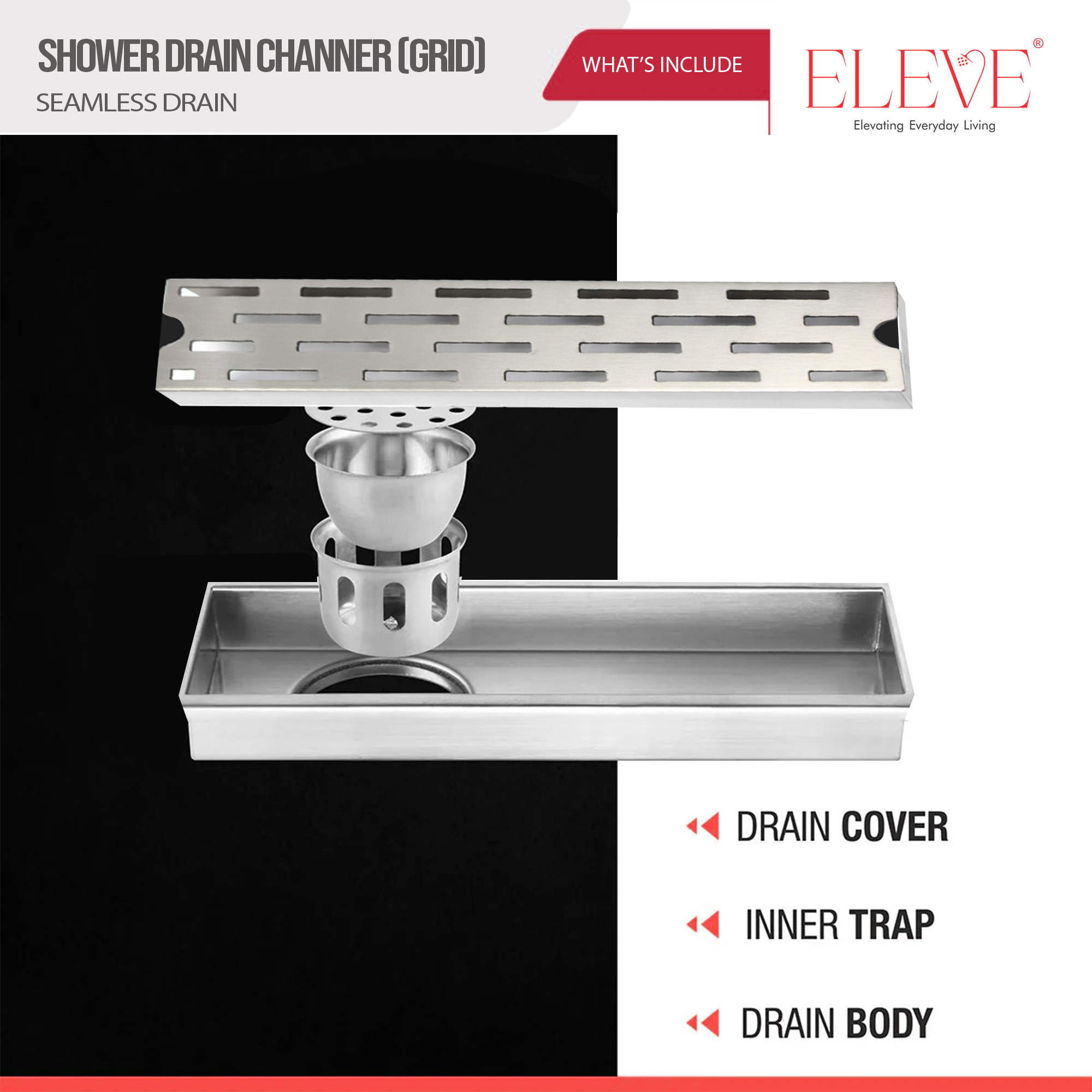 Sh-drain12b Grid Seamless Linear (30”x4”) Model - GR3004 - Image 1