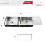 Eminence Double Bowl with Drain Board (48”x18”) Model - DBDB 4818 - Image 4
